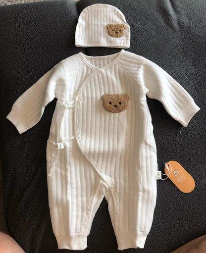 BearHug™ Baby Romper Set – Adorable One-Piece with Matching Hat for Boys & Girls