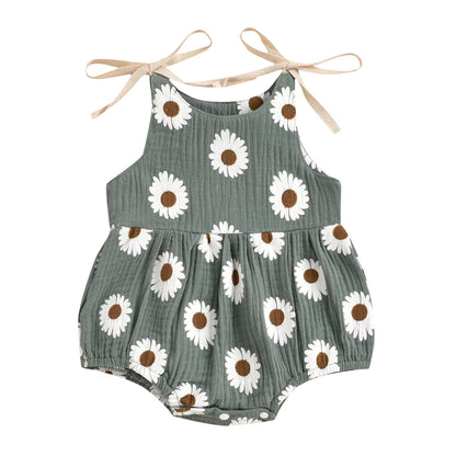 Daisy Days – Baby Girl Summer Romper with Tie Straps