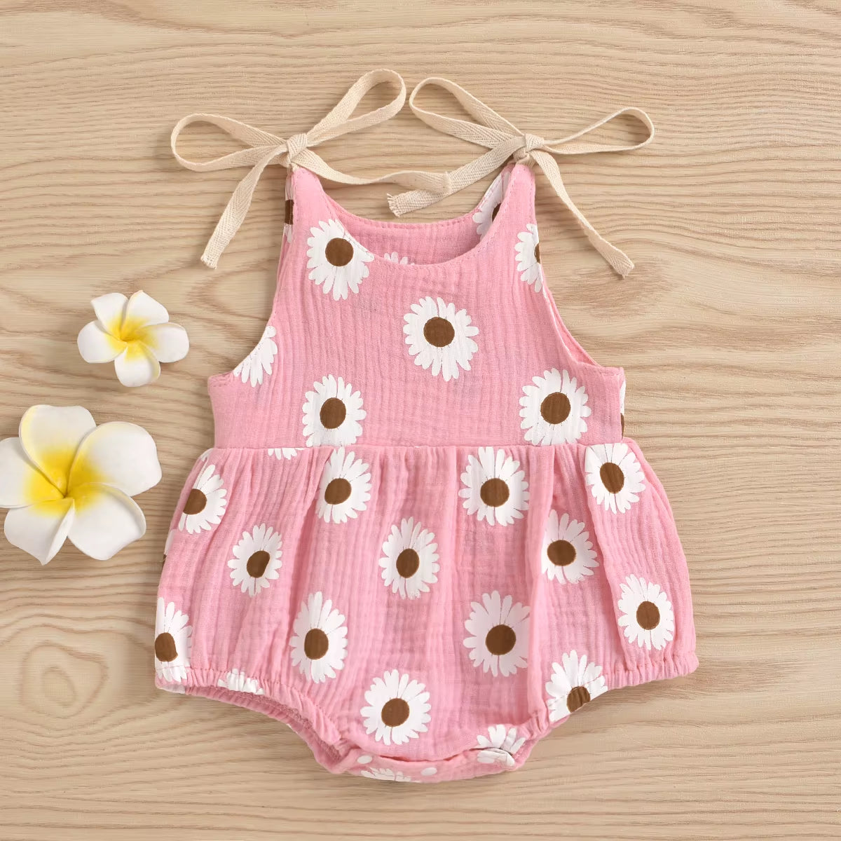 Daisy Days – Baby Girl Summer Romper with Tie Straps